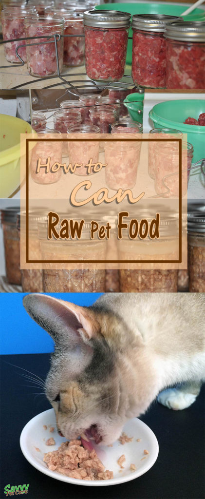 Step by step instructions: How to can raw pet food. Read why it is a good idea to have home canned food available for your pets whether or not you feed raw.