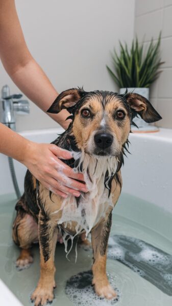 Frequent baths in winter can dry out your pet’s skin, making them more susceptible to itching and irritation. Use pet-safe moisturizers or conditioning sprays if their skin becomes dry.